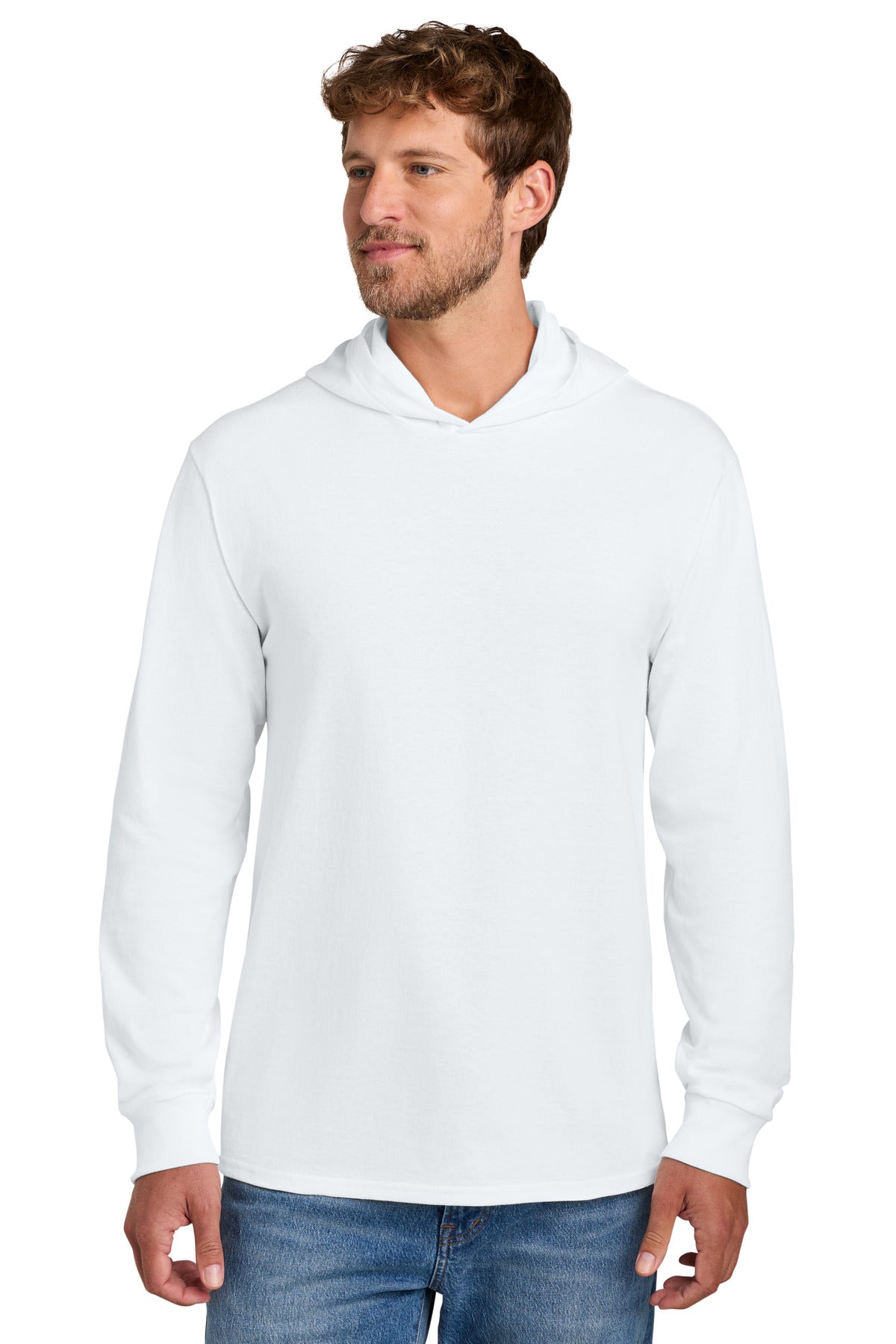 Port & Co Core Cotton Pullover Hooded Tee PC54H in White