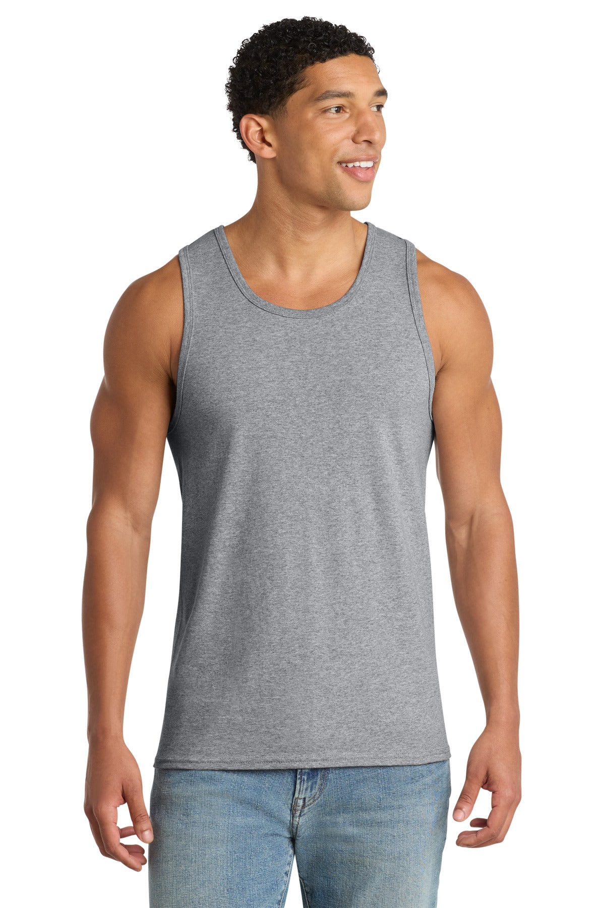 Port & Co Core Cotton Tank Top.  PC54TT in Athletic Heather