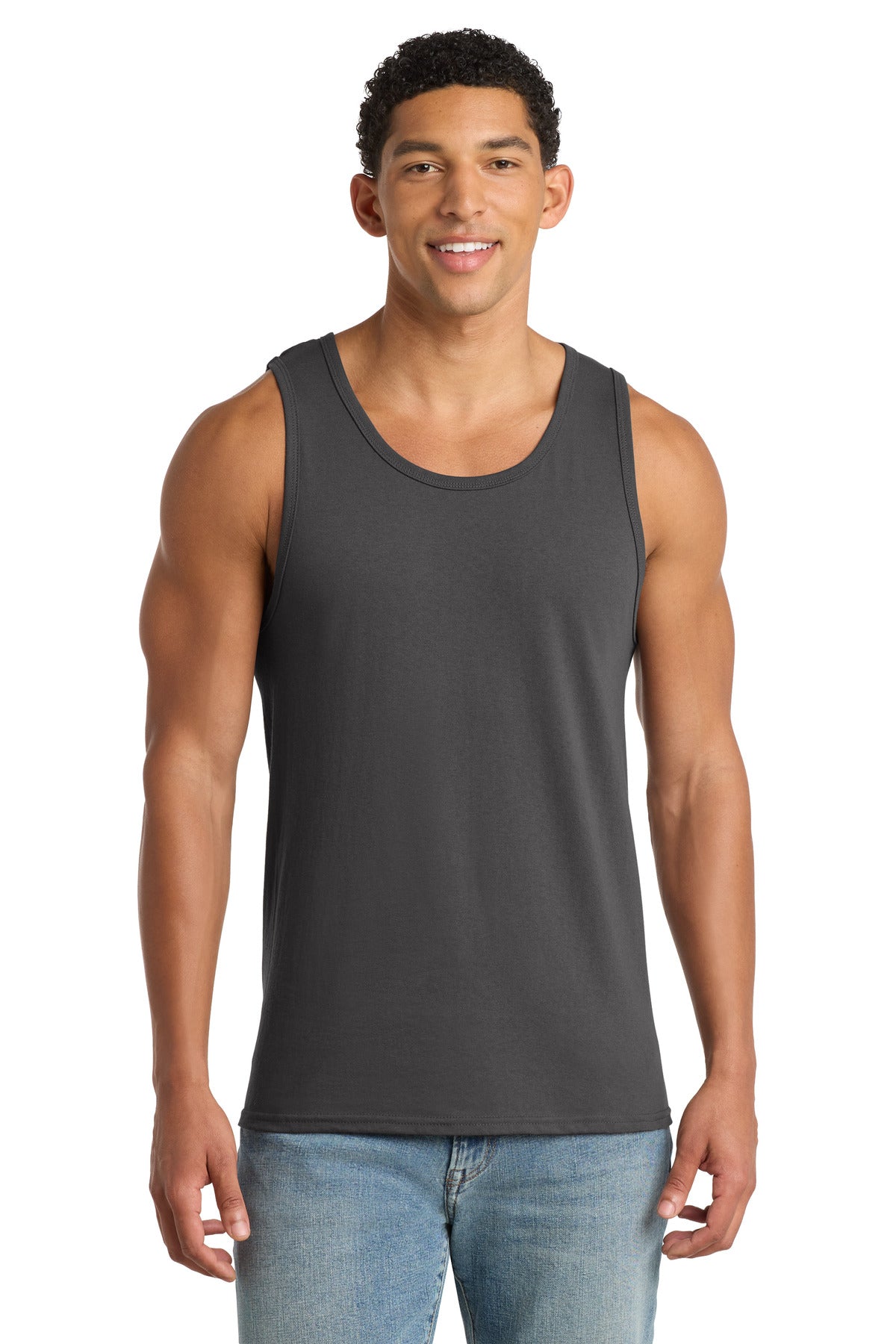 Port & Co Core Cotton Tank Top.  PC54TT in Charcoal