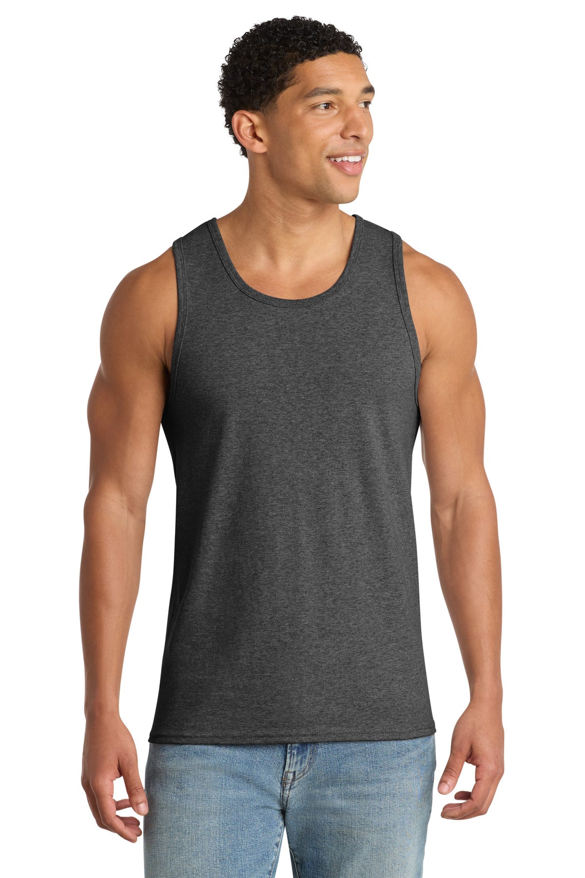 Port & Co Core Cotton Tank Top.  PC54TT in Dark Heather Grey