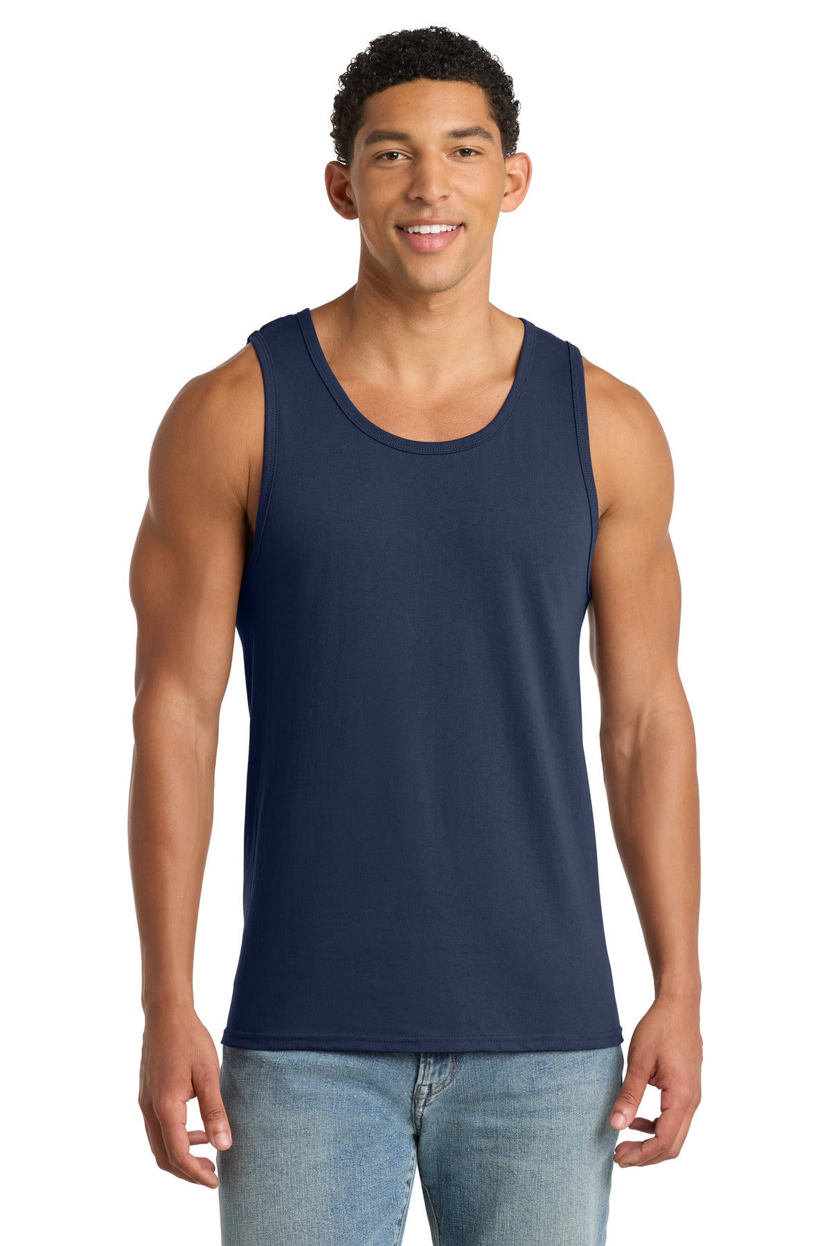Port & Co Core Cotton Tank Top.  PC54TT in Navy
