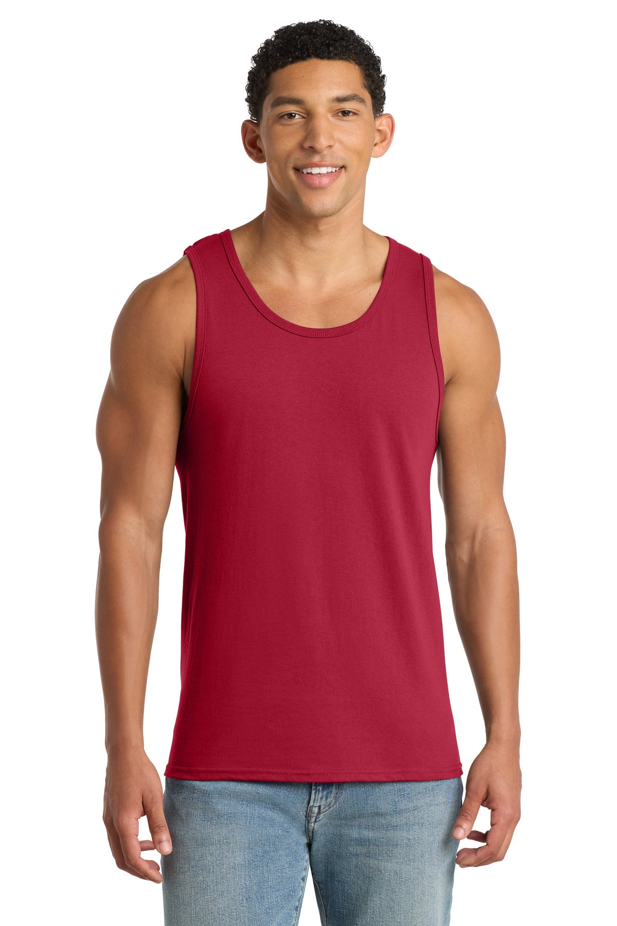 Port & Co Core Cotton Tank Top.  PC54TT in Red