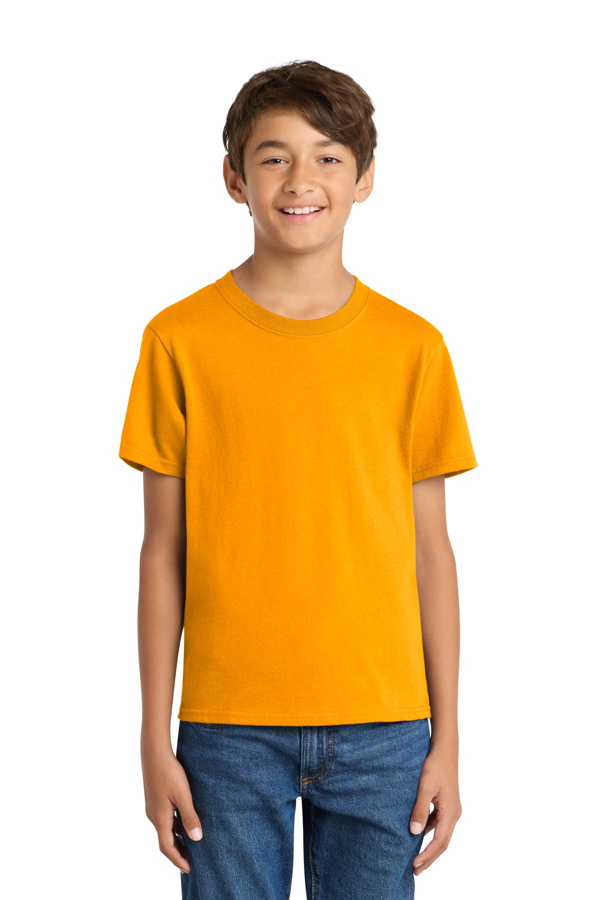 Port & Co Youth Core Cotton Tee. PC54Y in Gold