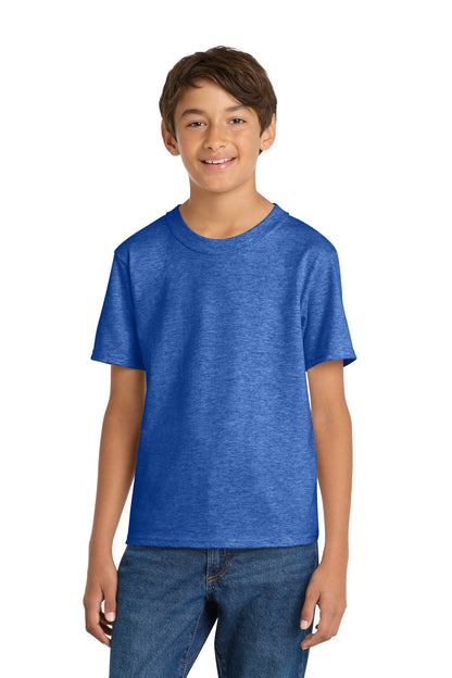 Port & Co Youth Core Cotton Tee. PC54Y in Heather Royal
