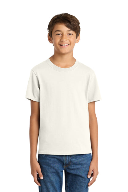 Port & Co Youth Core Cotton Tee. PC54Y in Ivory