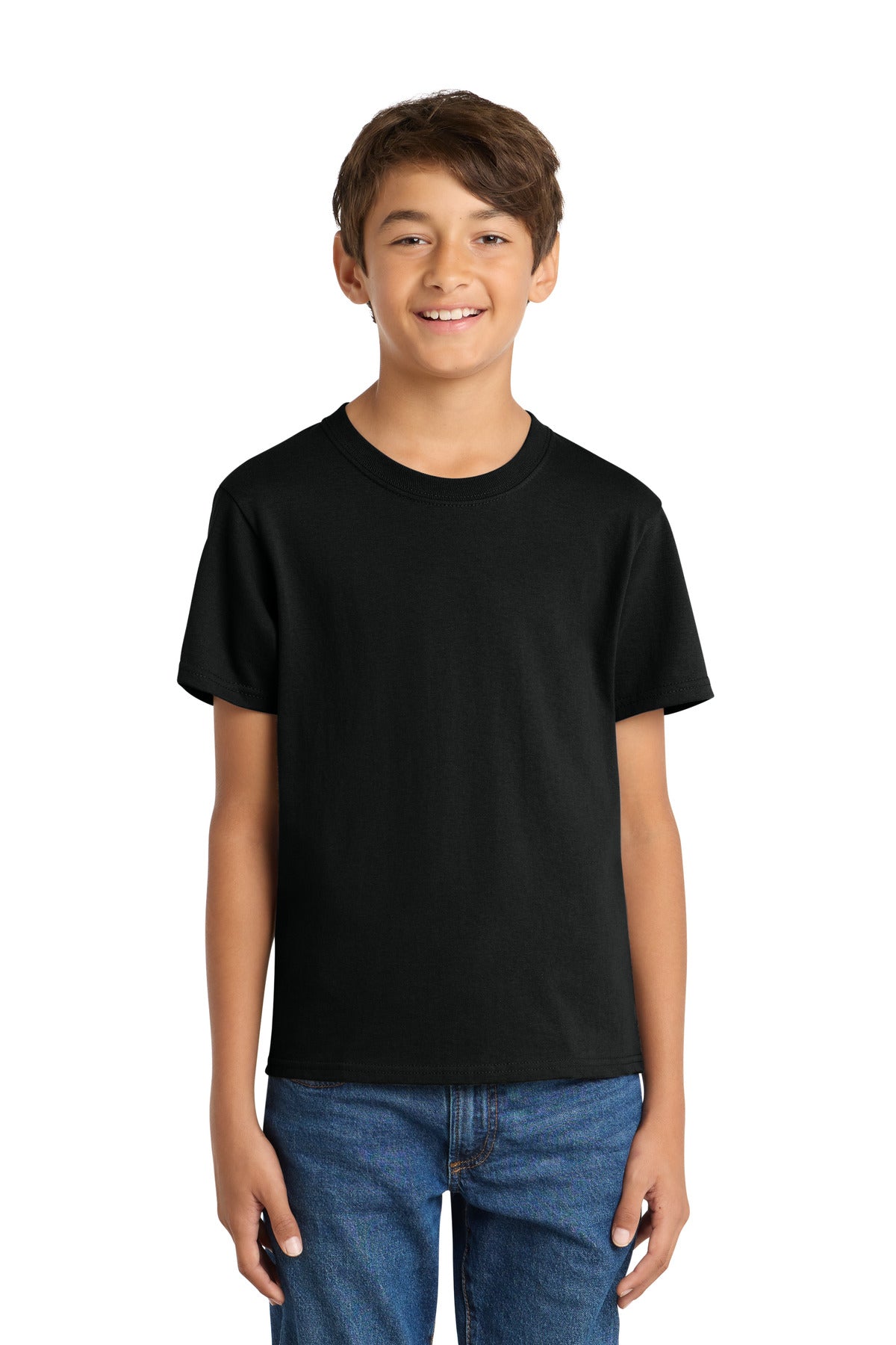Port & Co Youth Core Cotton Tee. PC54Y in Jet Black