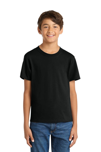 Port & Co Youth Core Cotton Tee. PC54Y in Jet Black