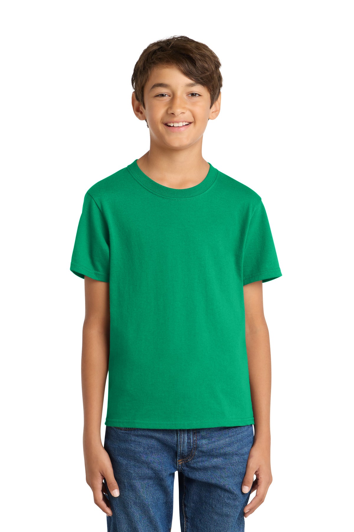 Port & Co Youth Core Cotton Tee. PC54Y in Kelly
