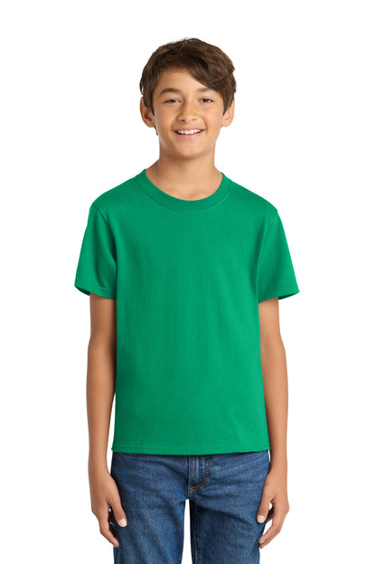 Port & Co Youth Core Cotton Tee. PC54Y in Kelly
