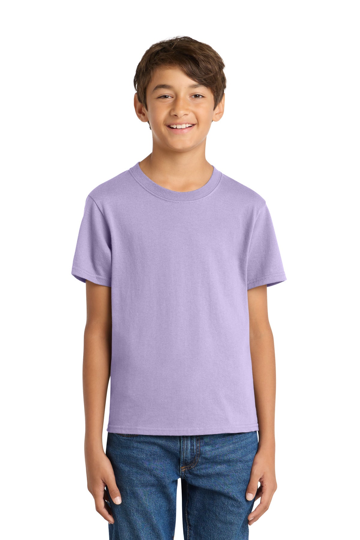 Port & Co Youth Core Cotton Tee. PC54Y in Lavender
