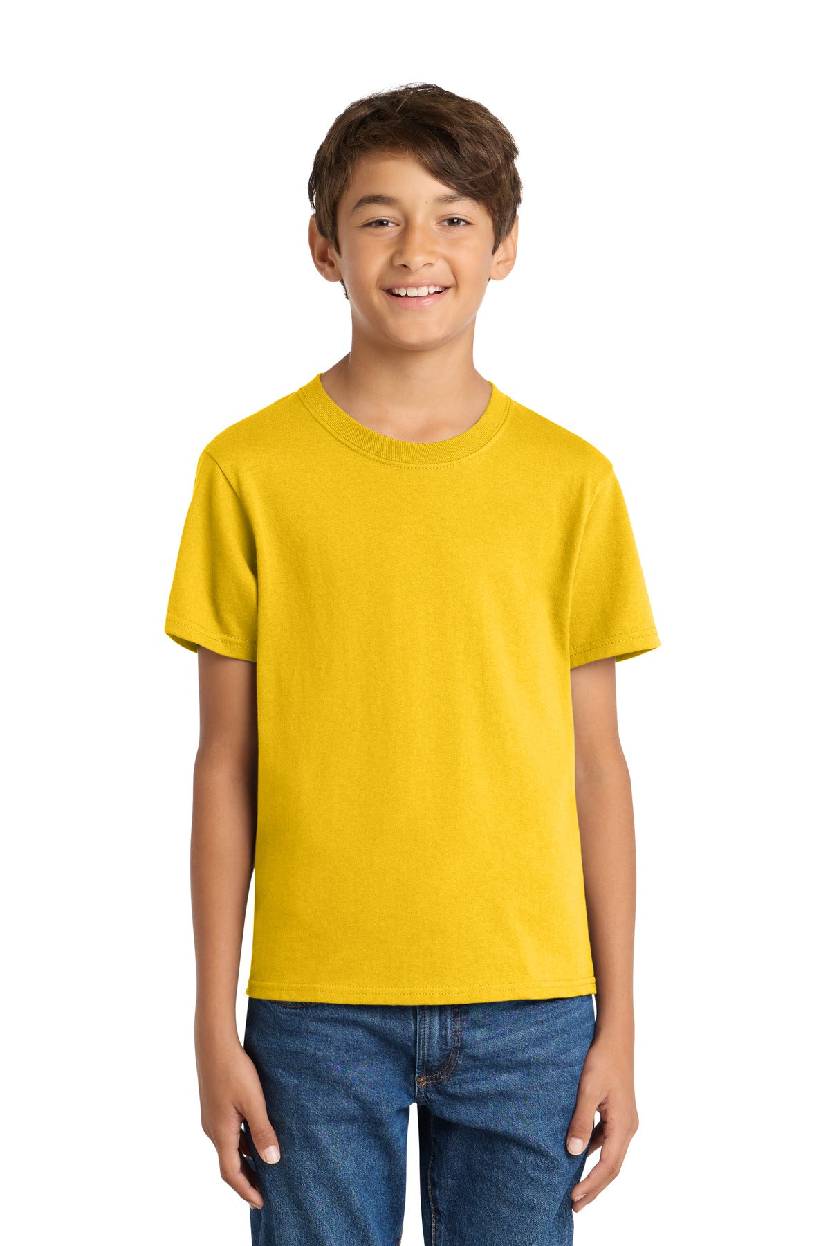 Port & Co Youth Core Cotton Tee. PC54Y in Lemon Yellow