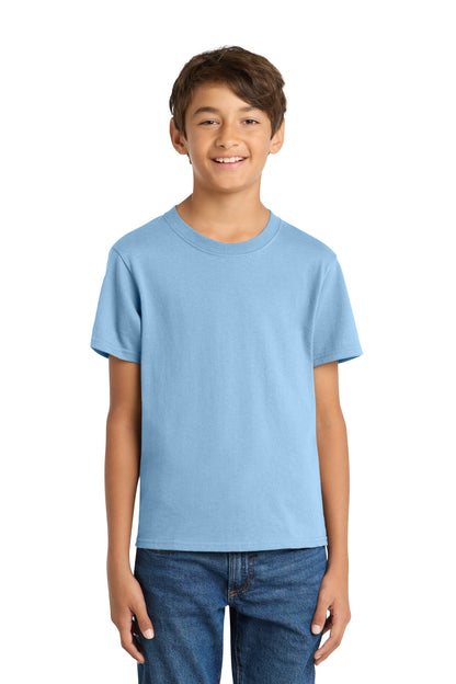 Port & Co Youth Core Cotton Tee. PC54Y in Light Blue