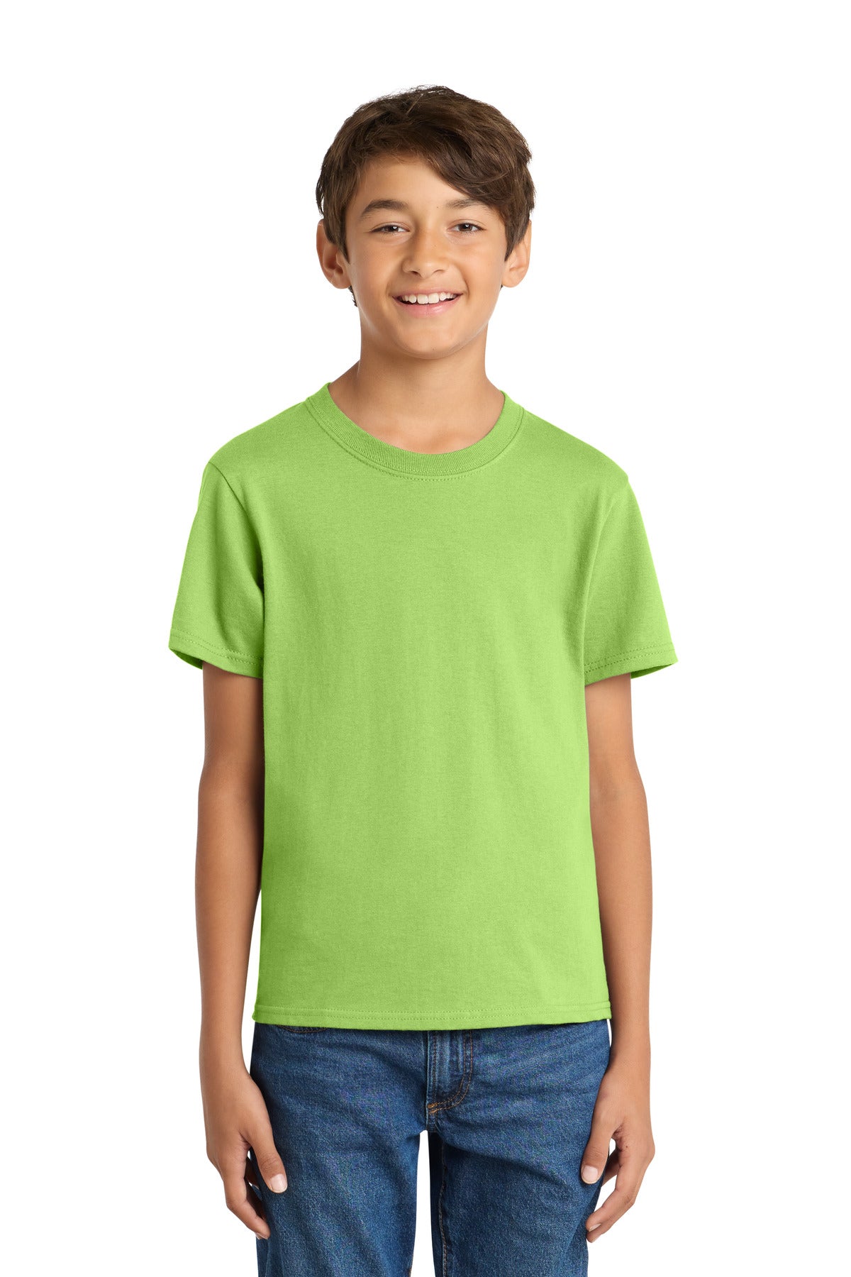 Port & Co Youth Core Cotton Tee. PC54Y in Lime