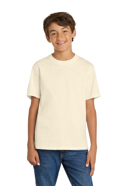 Port & Co Youth Core Cotton Tee. PC54Y in Natural