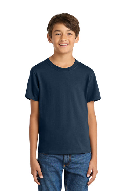 Port & Co Youth Core Cotton Tee. PC54Y in Navy