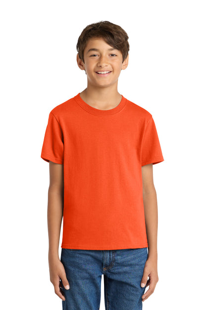 Port & Co Youth Core Cotton Tee. PC54Y in Orange