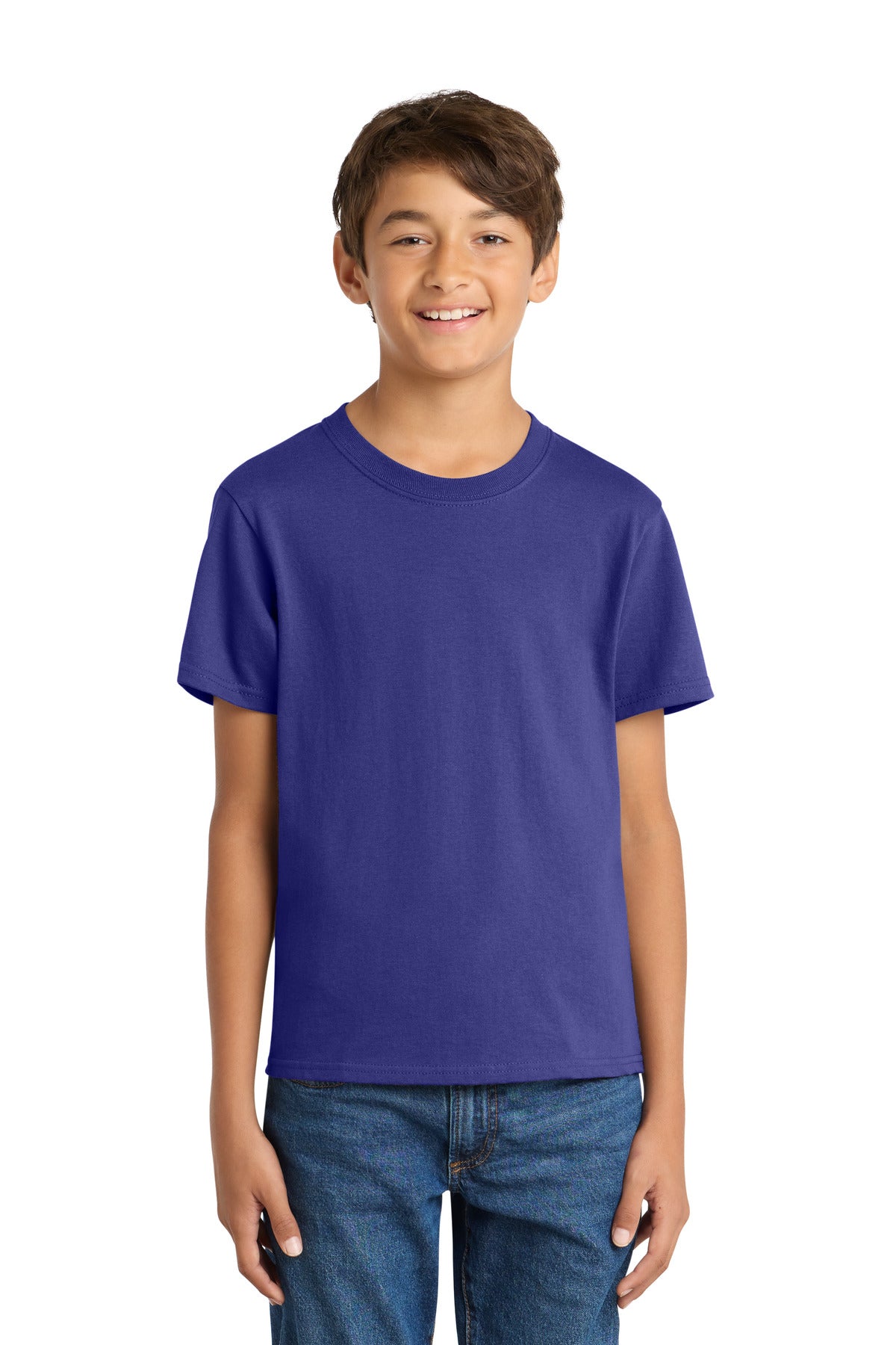 Port & Co Youth Core Cotton Tee. PC54Y in Purple