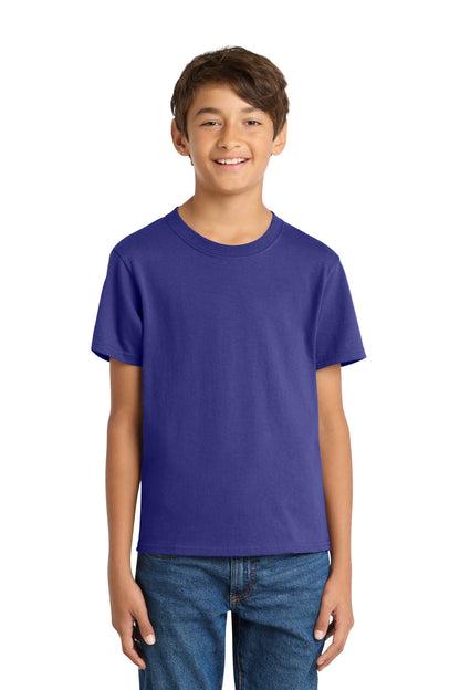 Port & Co Youth Core Cotton Tee. PC54Y in Purple