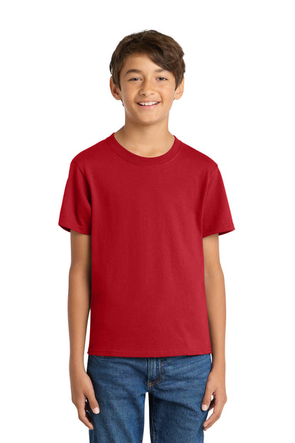 Port & Co Youth Core Cotton Tee. PC54Y in Red