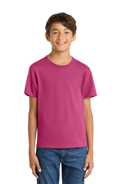 Port & Co Youth Core Cotton Tee. PC54Y in Sangria