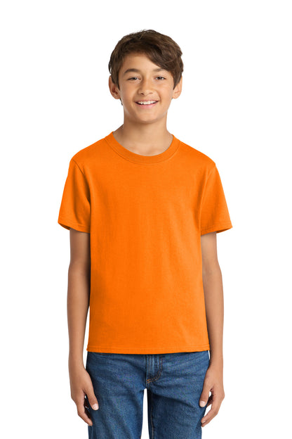 Port & Co Youth Core Cotton Tee. PC54Y in Tennessee Orange