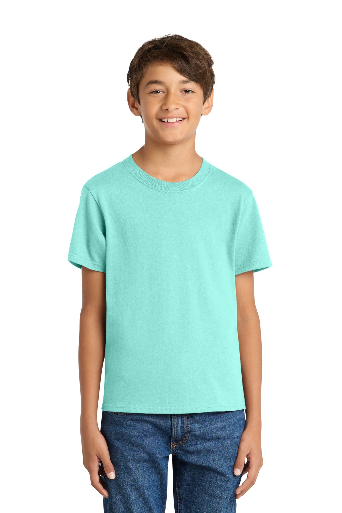 Port & Co Youth Core Cotton Tee. PC54Y in True Celadon