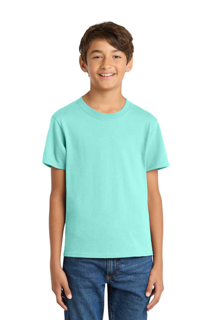 Port & Co Youth Core Cotton Tee. PC54Y in True Celadon