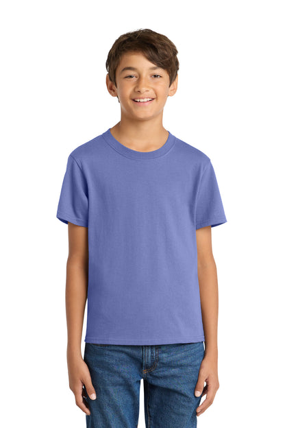 Port & Co Youth Core Cotton Tee. PC54Y in Violet
