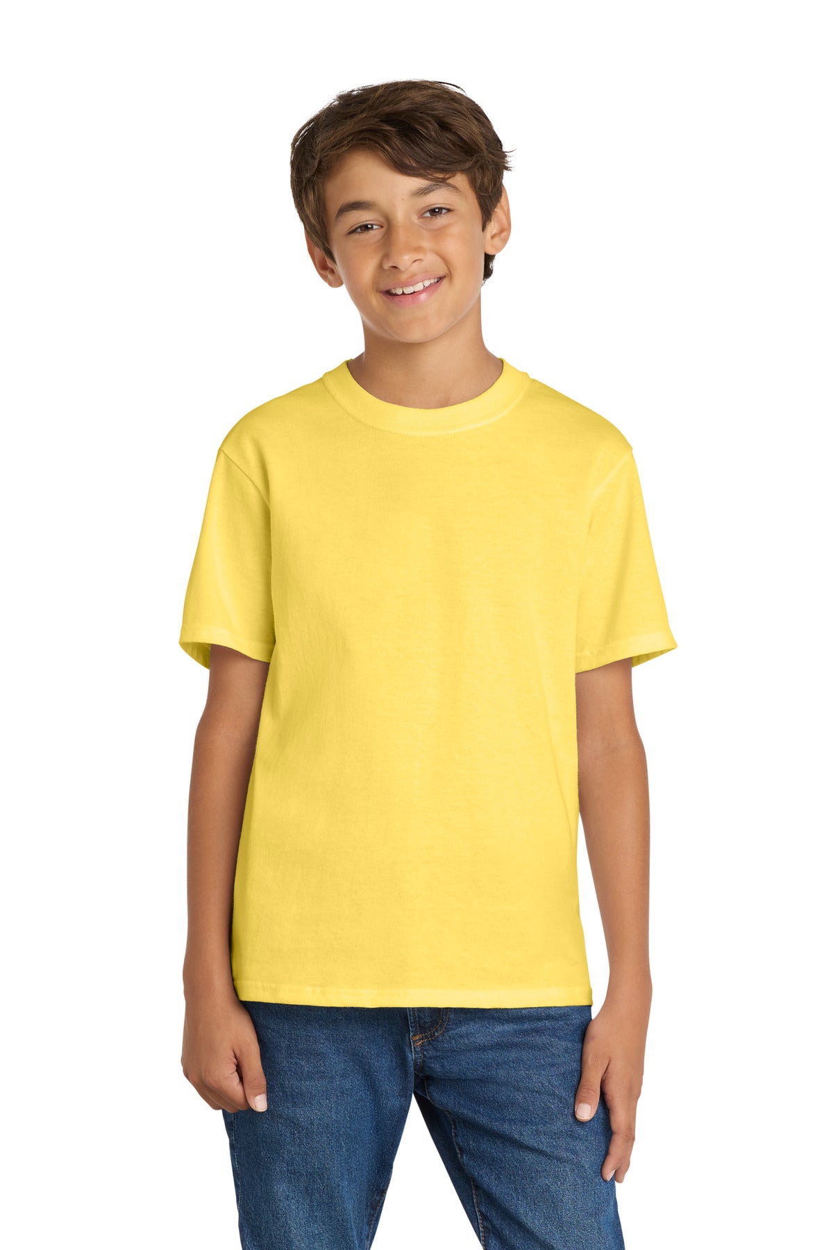 Port & Co Youth Core Cotton Tee. PC54Y in Yellow