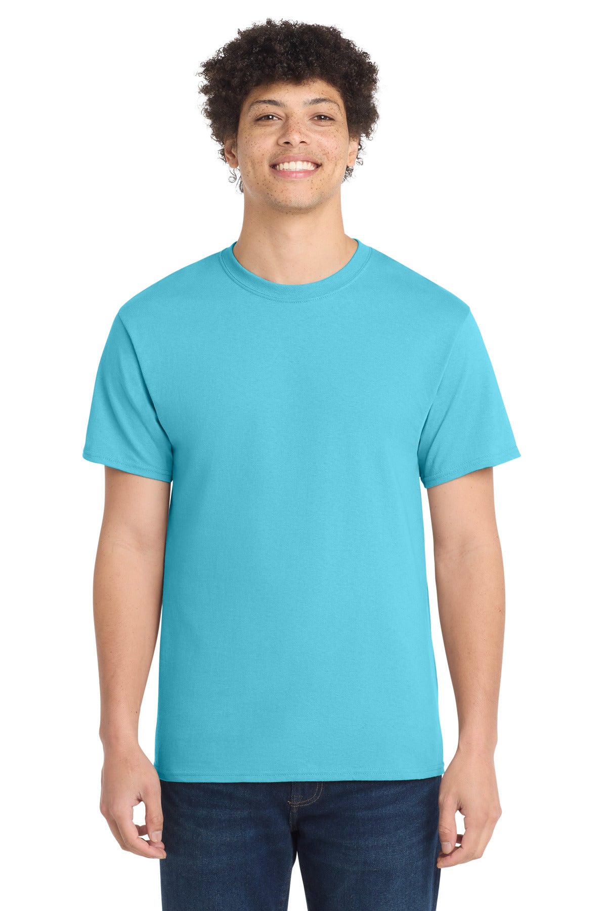 Port & Co Core Cotton Tee. PC54 in Aquatic Blue
