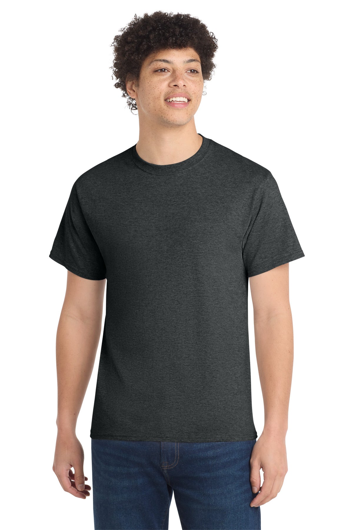 Port & Co Core Cotton Tee. PC54 in Black Heather