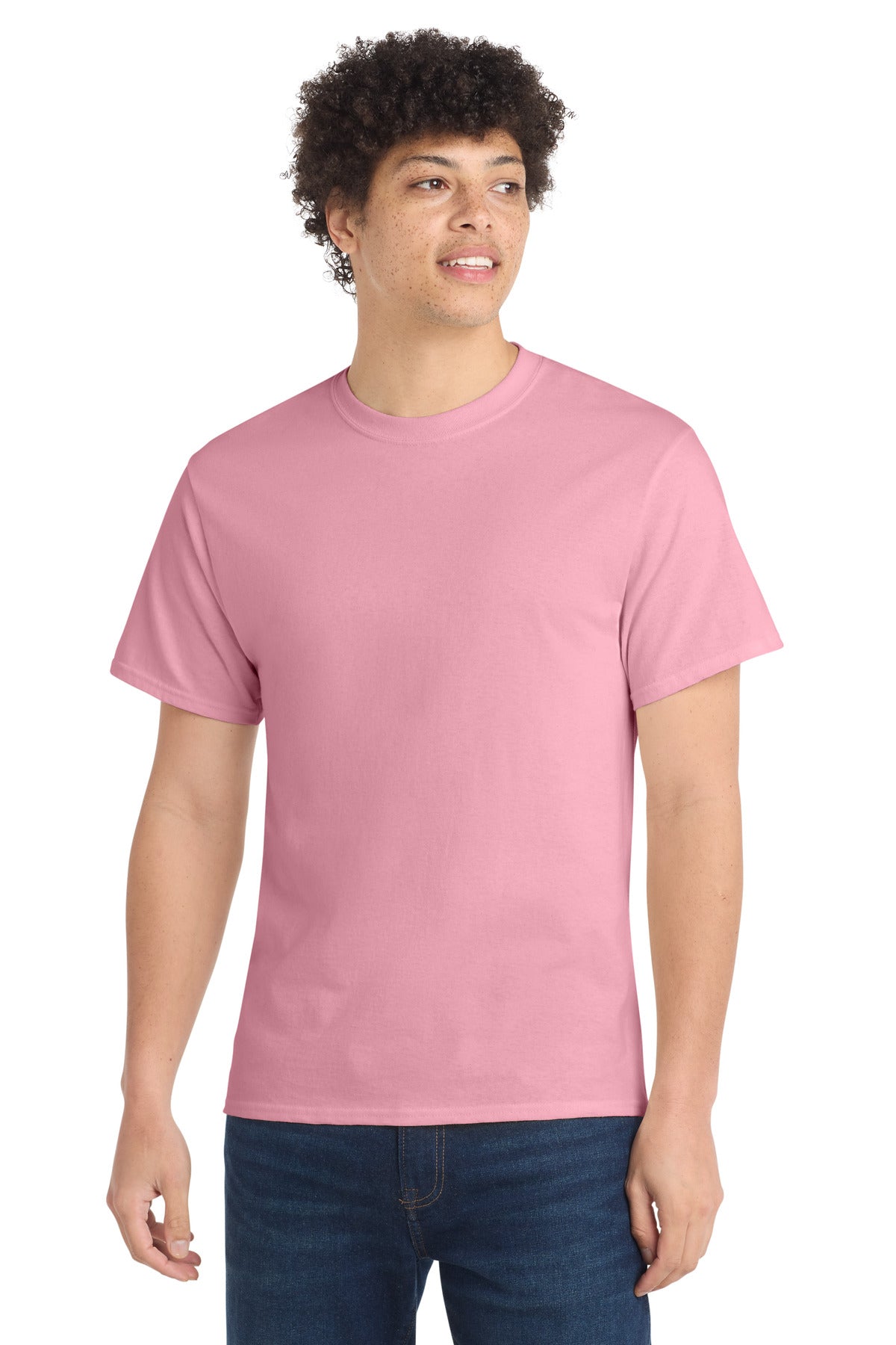 Port & Co Core Cotton Tee. PC54 in Candy Pink
