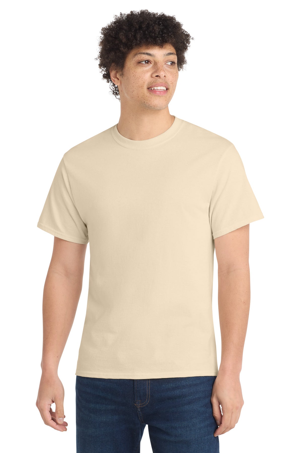Port & Co Core Cotton Tee. PC54 in Creme