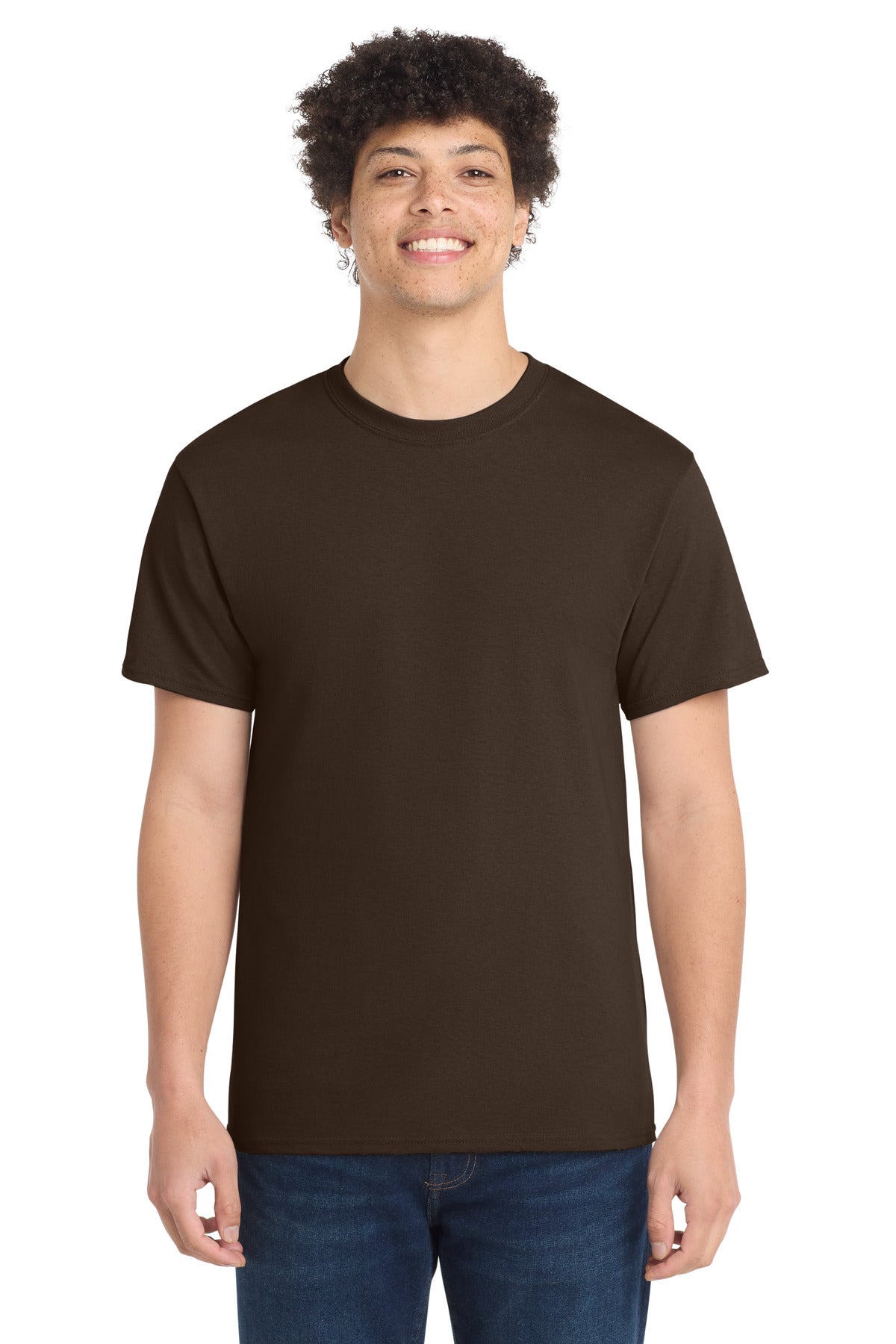 Port & Co Core Cotton Tee. PC54 in Dark Chocolate Brown