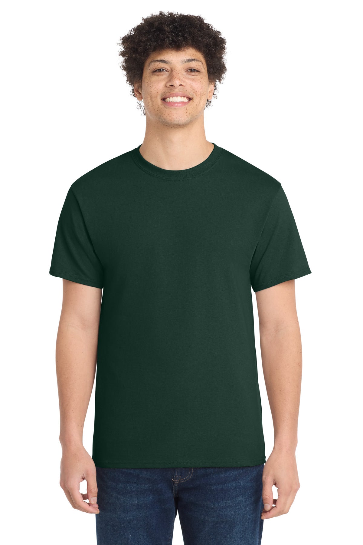 Port & Co Core Cotton Tee. PC54 in Dark Green