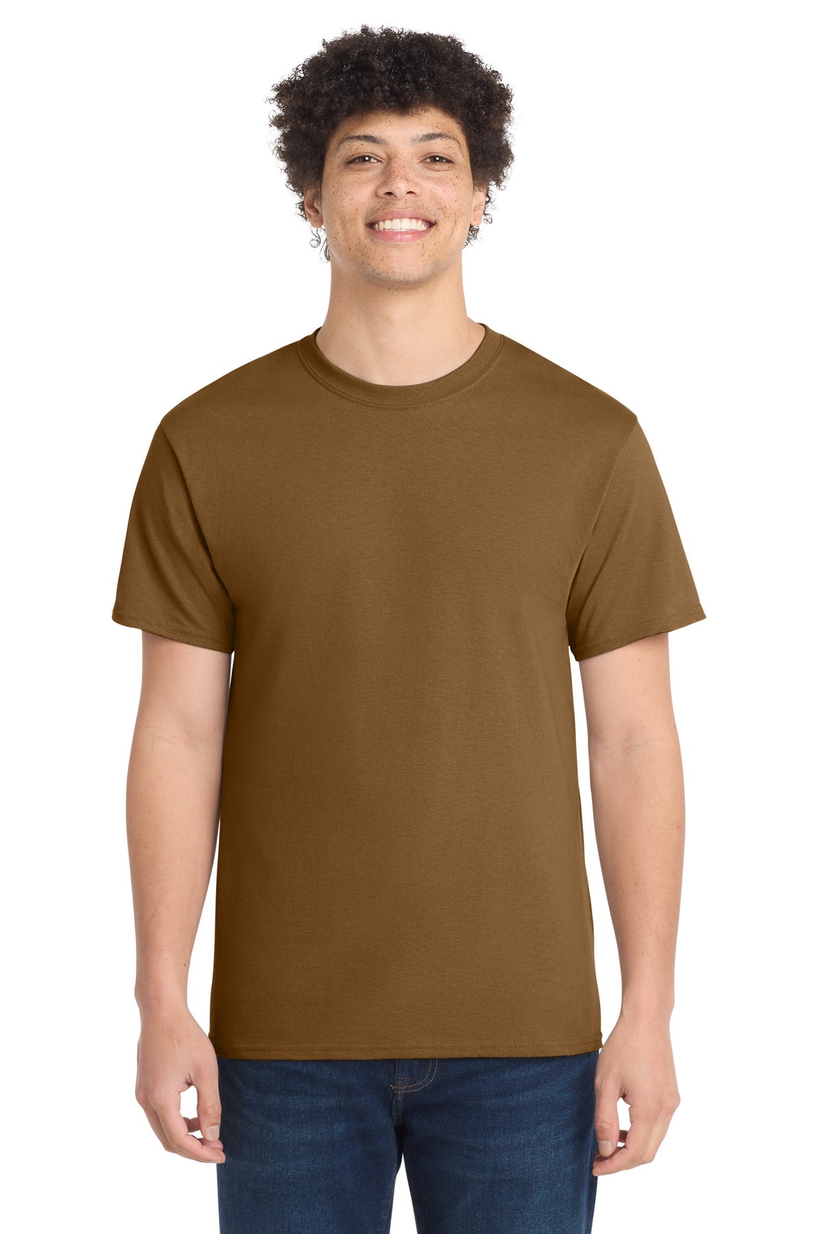 Port & Co Core Cotton Tee. PC54 in Duck Brown