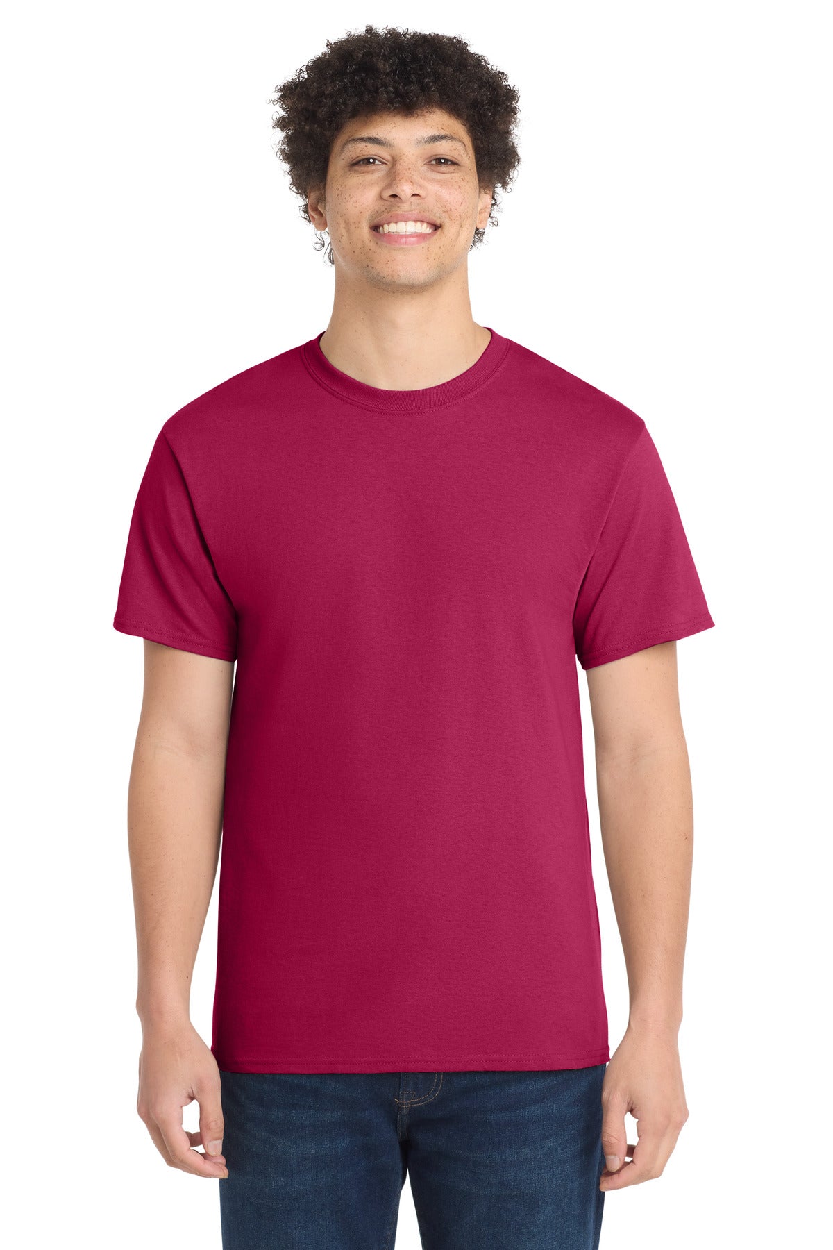 Port & Co Core Cotton Tee. PC54 in Flush Pink