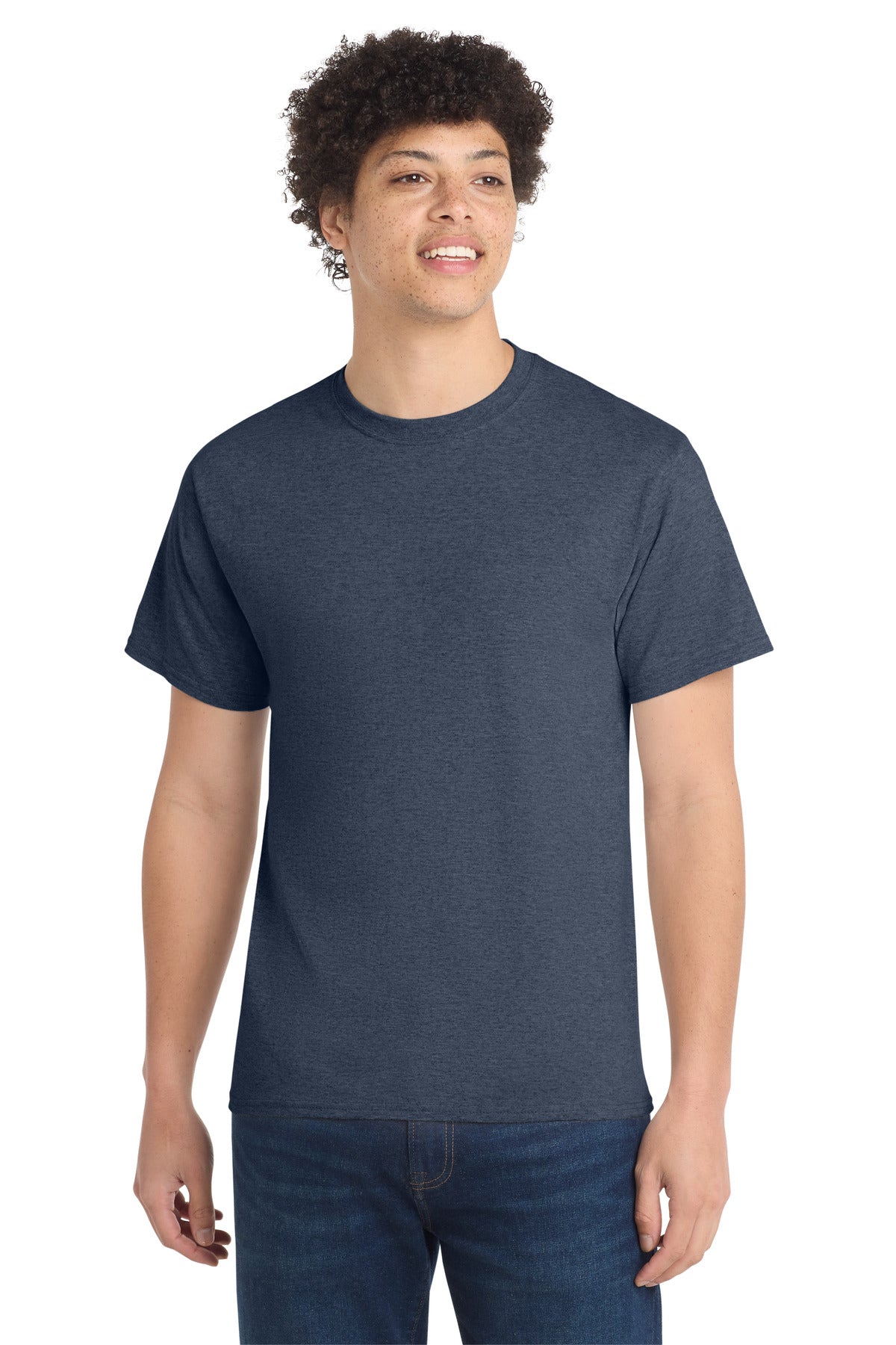 Port & Co Core Cotton Tee. PC54 in Heather Navy