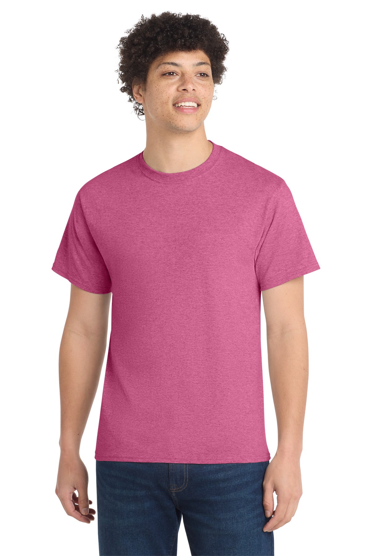 Port & Co Core Cotton Tee. PC54 in Heather Sangria