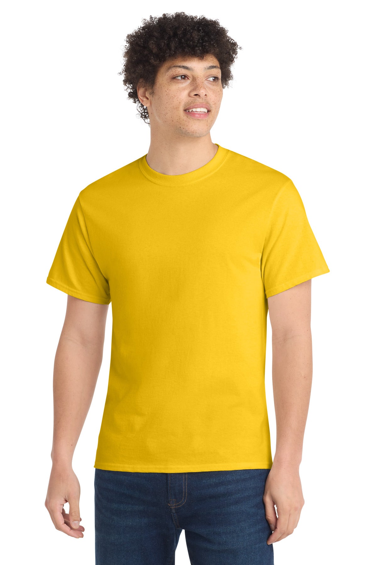 Port & Co Core Cotton Tee. PC54 in Lemon Yellow