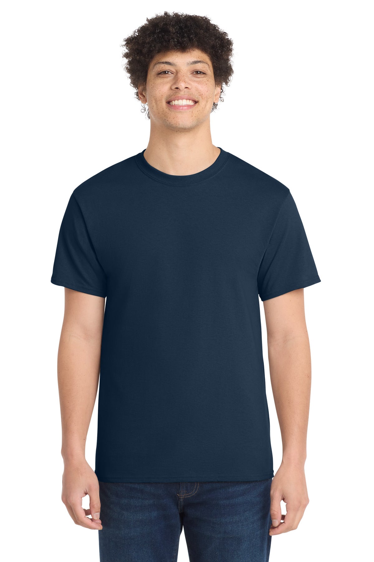 Port & Co Core Cotton Tee. PC54 in Navy