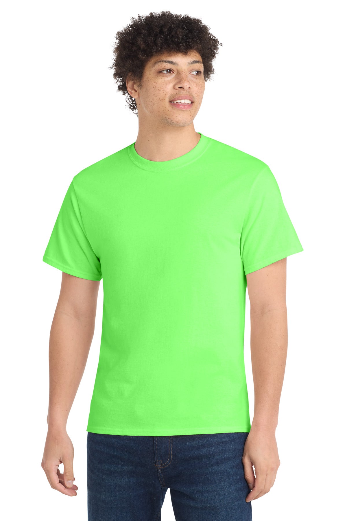 Port & Co Core Cotton Tee. PC54 in Neon Green