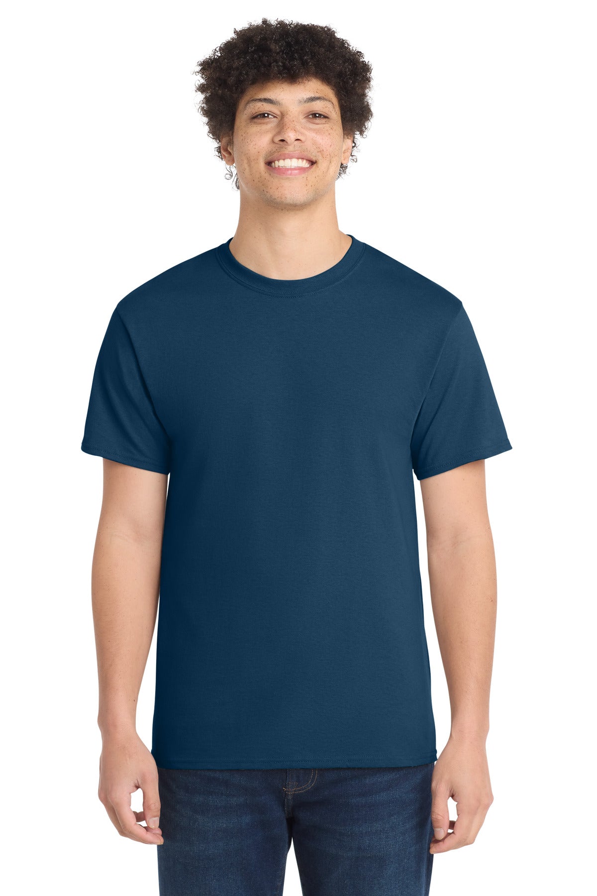 Port & Co Core Cotton Tee. PC54 in Neptune Blue