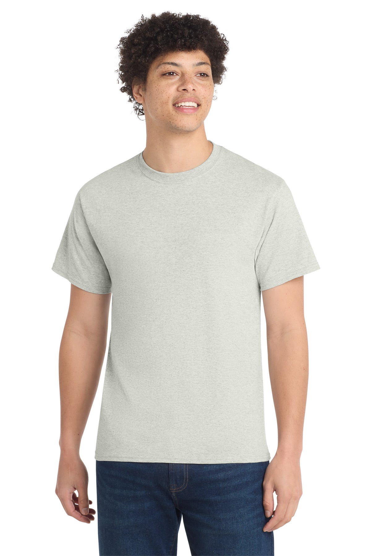 Port & Co Core Cotton Tee. PC54 in Oatmeal Heather