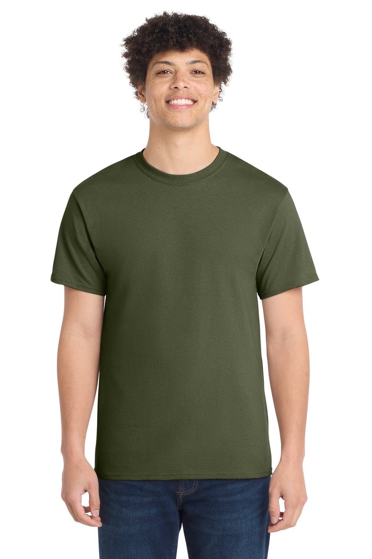 Port & Co Core Cotton Tee. PC54 in Olive Drab Green