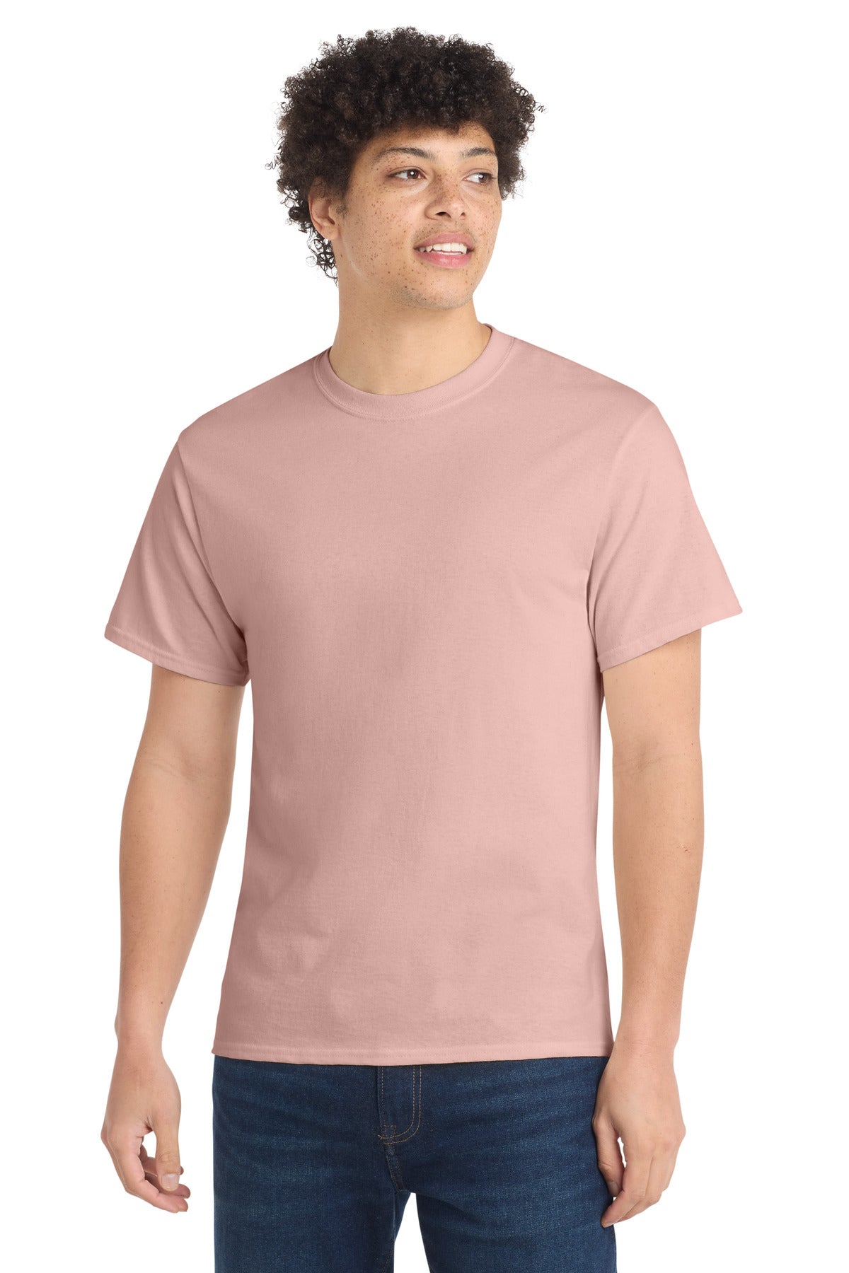 Port & Co Core Cotton Tee. PC54 in Pale Blush