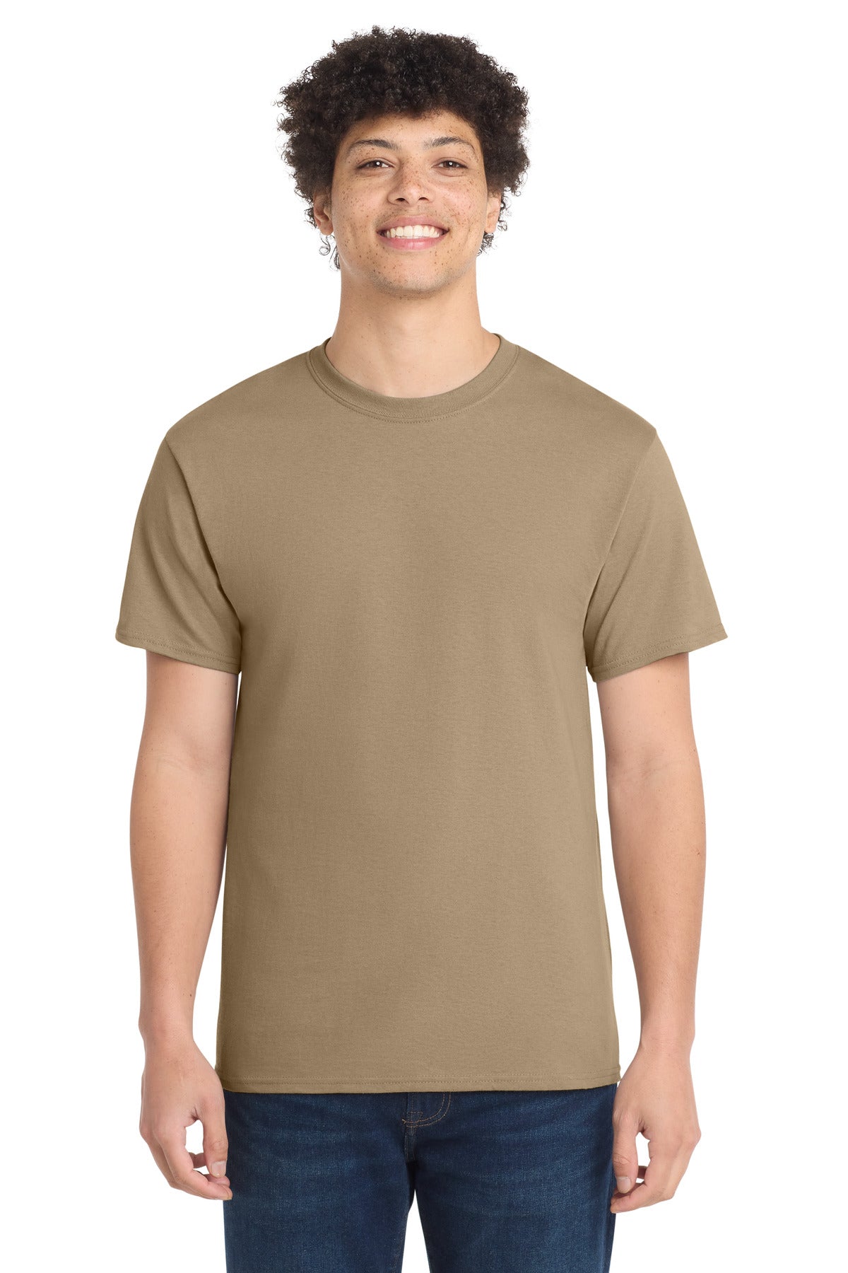 Port & Co Core Cotton Tee. PC54 in Sand