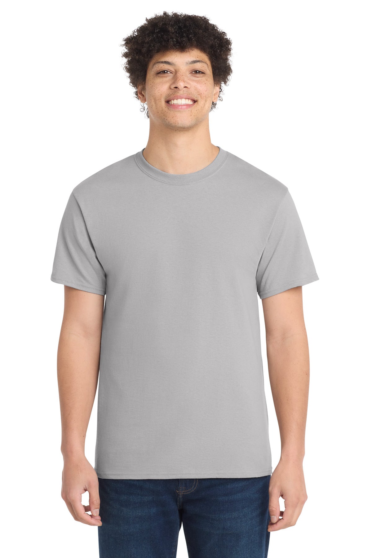 Port & Co Core Cotton Tee. PC54 in Silver