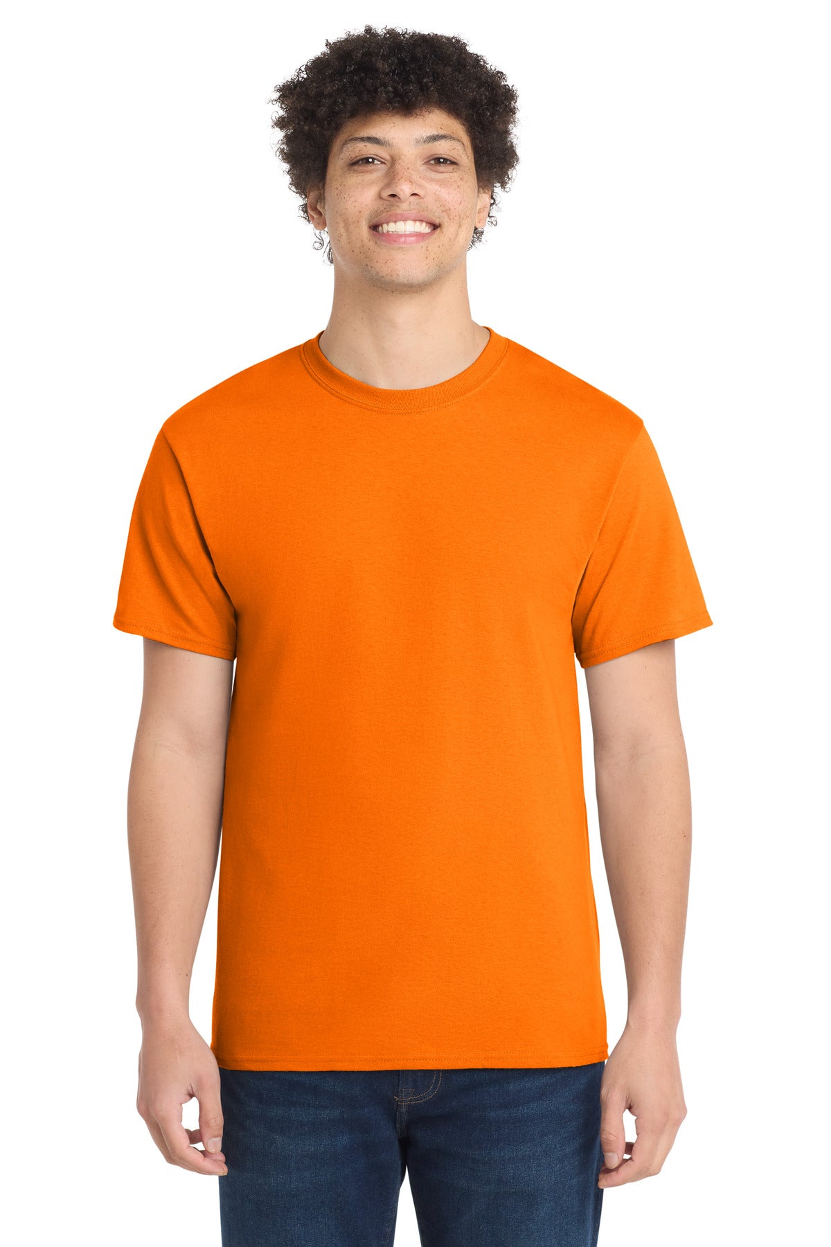 Port & Co Core Cotton Tee. PC54 in Tennessee Orange