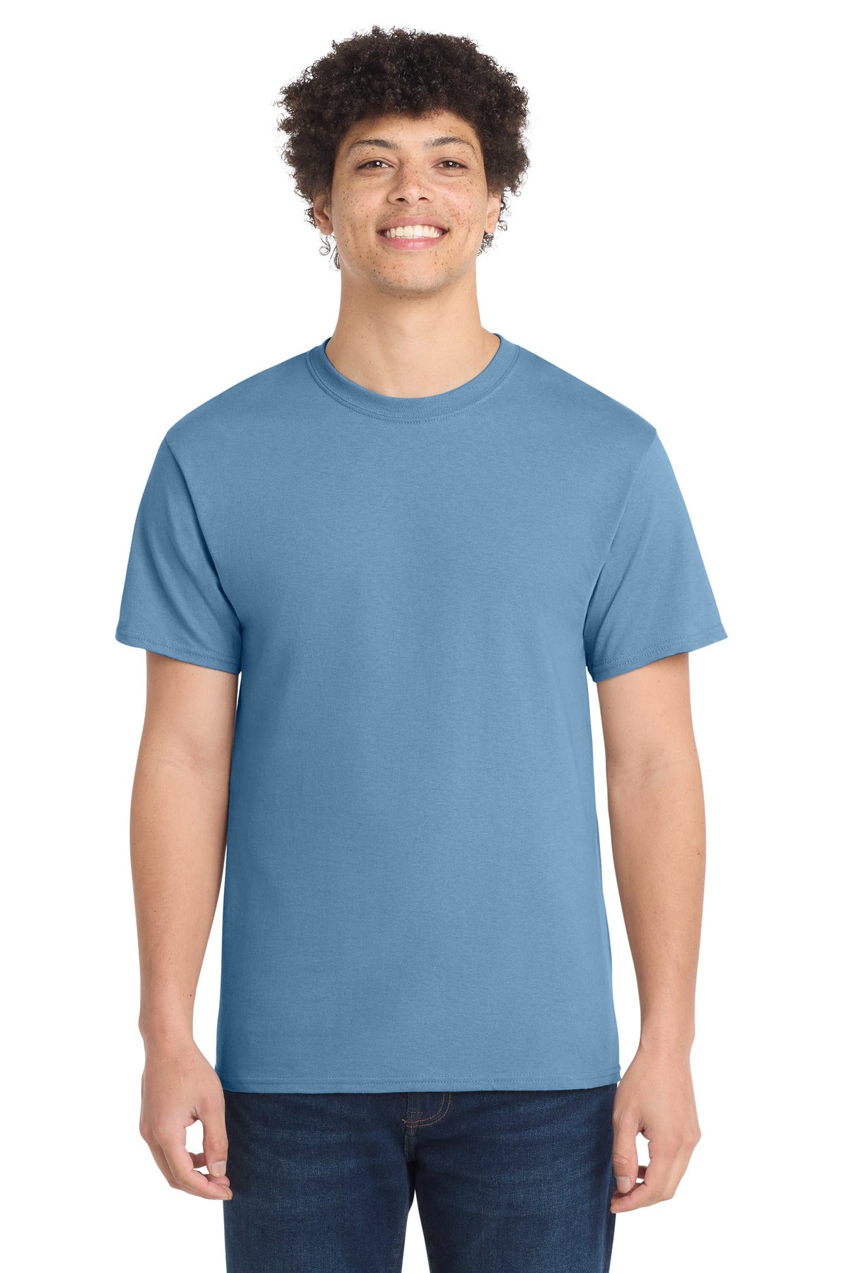 Port & Co Core Cotton Tee. PC54 in Tundra Blue